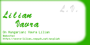 lilian vavra business card